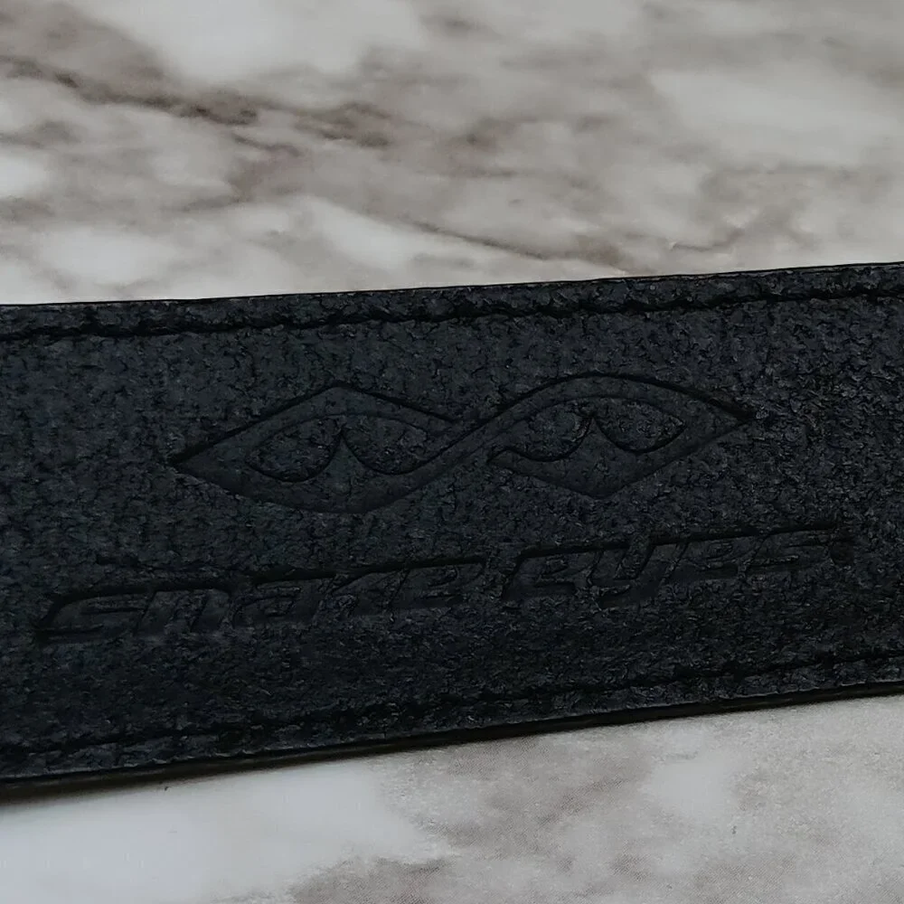 SNAKE EYES Men's Black Leather Golf Metal Concho Belt Size 36